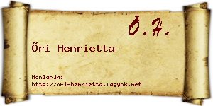 Őri Henrietta névjegykártya